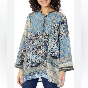 Johnny Was Carla Jessa 100% silk tunic